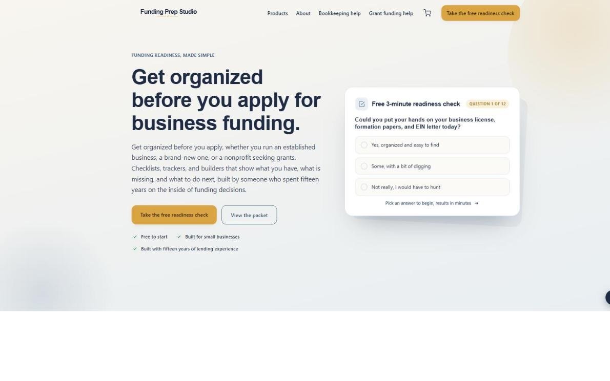 Funding Prep Studio website